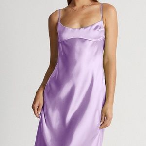 ZARA Lavender Satin Midi Dress, Sz M